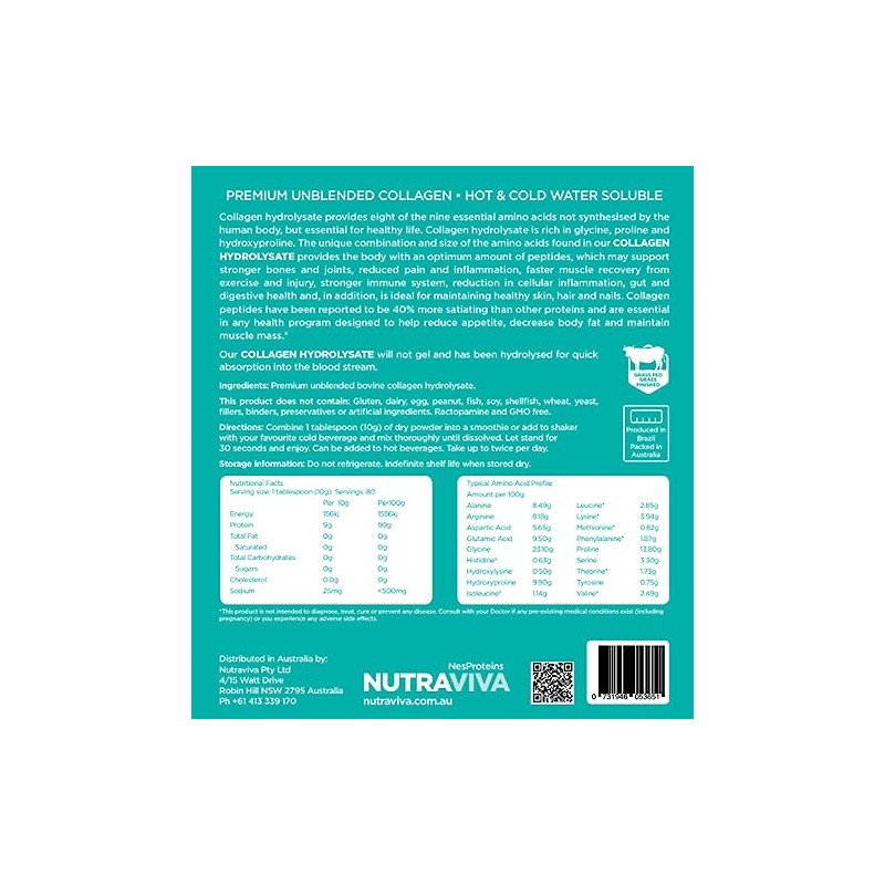 Nutraviva Collagen Hydrolysate Powder 800 g