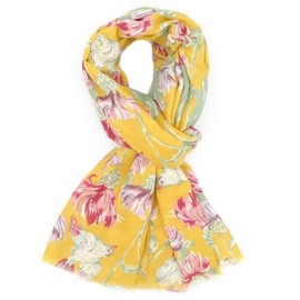 GFM® Women's Thistle Flower Print Spring Summer Scarf (TH-23-Yellow)(FLD-PSCF-TH-21023-PLA)