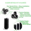 Zmbroll 690Pcs Black Set Screws Metric M3M4M5M6M8 Allen Head Socket
