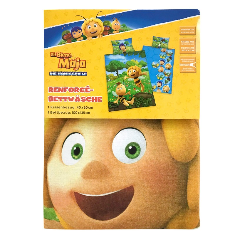 Herding MAYA THE BEE Toddler Bedding Set, Reversible Motif, Duvet