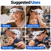 Hand-Free LED Headband Magnifier for Detail Work – 5-Lens Adjustable