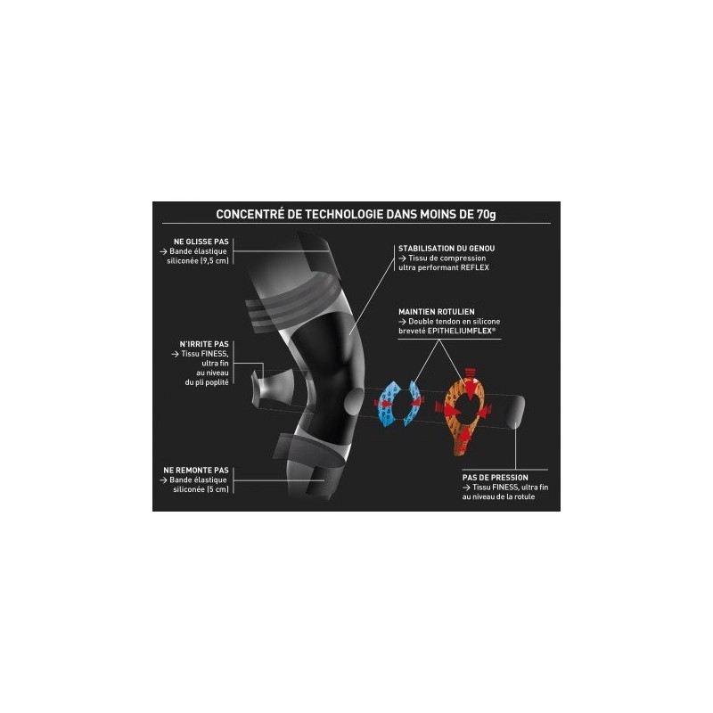 Epitact Sport-Kniebandage „Epithelium Flex 03“ XL Schwarz