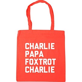 Hippowarehouse Charlie Papa Foxtrot Charlie Tote Shopping Gym Beach Bag 42cm x38cm, 10 litres