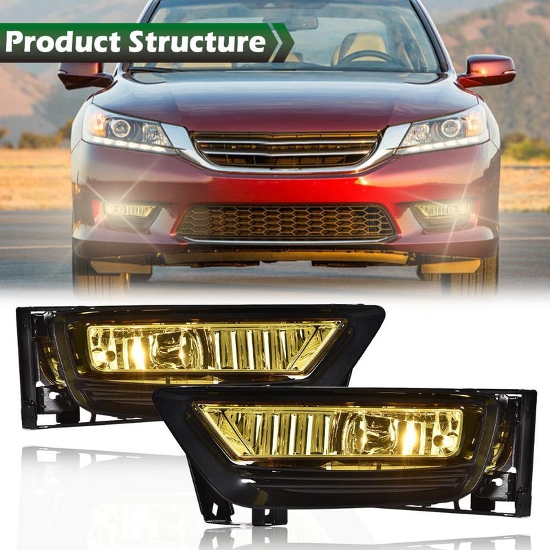 G-PLUS Fog Light Lamps Assembly Compatible With Honda Accord Sedan