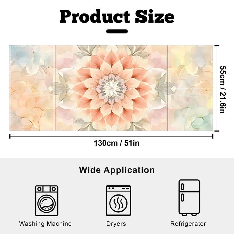 AOHMPT Refrigerator Top Cover with Storage Pockets,Non-Slip Dust-Proof Universal Cover