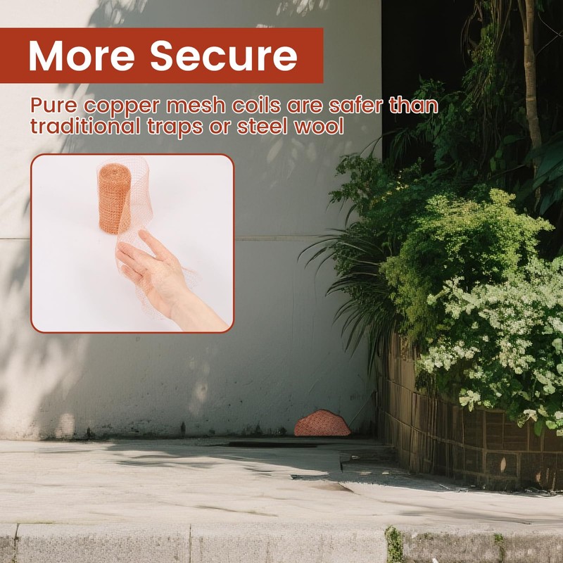 Copper Mesh Roll Kit 19.69 FT Reusable Copper Mesh Mice