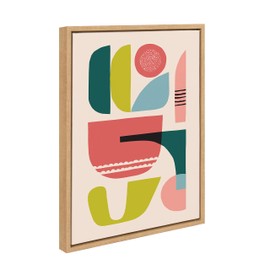 Kate and Laurel Sylvie Mid Century 5 Framed Canvas Wall Art by Rachel Lee, 18x24 Natural