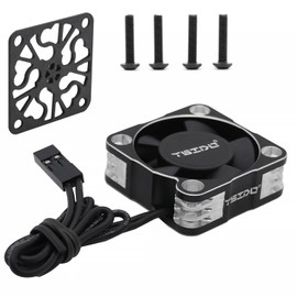 YSIDO Waterproof 3010 RC Cooling Fan 28000RPM Alluminum RC Car Motor Fan with Carbon Fiber Protective Board for RC Car 1/10 1/12 540 550 F540 3650 3660 Motor (Waterproof 3010S)