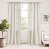 StangH Linen Blended Semi Sheer Curtains for Living Room, Cream
