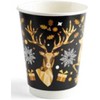 We Can Source It Ltd - 8oz Christmas Paper Coffee Cups - Festive Double Walled Takeaway Cups - 100 Cups with White Lids
