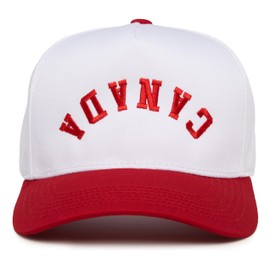 Two Tone Vintage Snapback Hat - Canada - Red/White