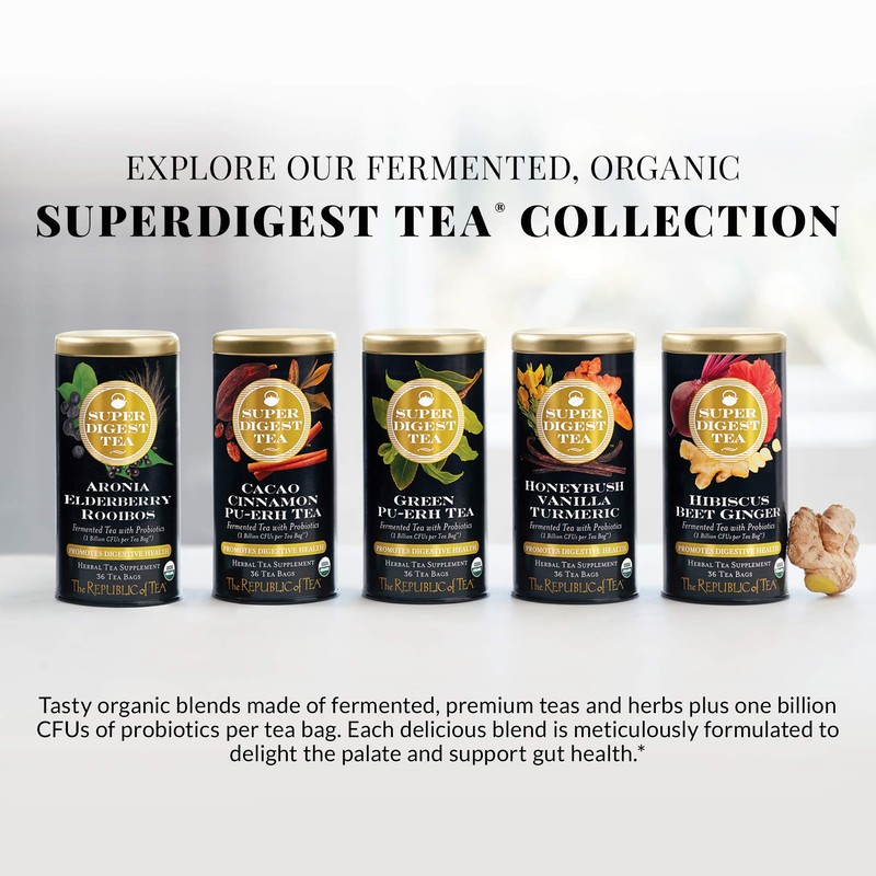 The Republic of Tea Organic Honeybush Vanilla Turmeric SuperDigest Tea®