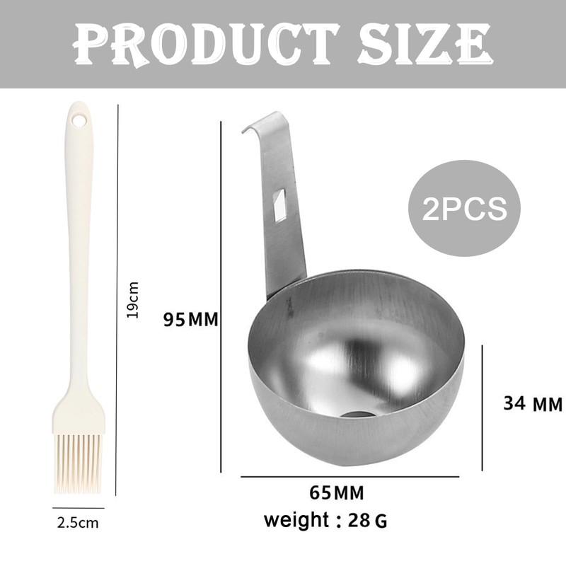 2 PCS Poached Egg Pan+1 Brush, Egg Poacher, Egg Poaching