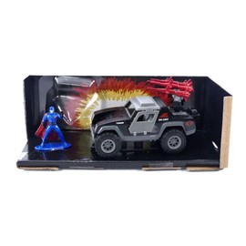 Jada Toys G.I. Joe 1:32 Stinger Die-cast Car with 1.65" Cobra Commander Figure, Toys for Kids and Adults,Grey