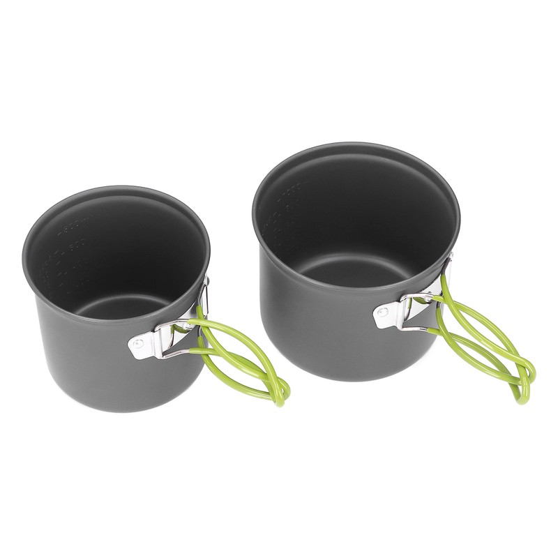 4pcs Camping Pot Kit Multi Layers Anti Scalding Design Camping