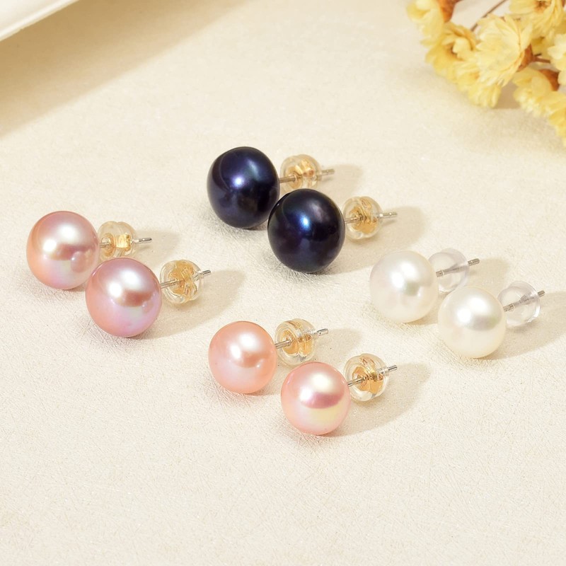 Giant Tomato Freshwater Pearl Stud Earrings Real Pearl Studs 4