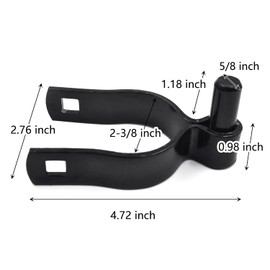 (4 Pack) 2-3/8" Pressed Steel Chain Link Fence Gate Post Hinge, Heavy-Duty Chain Link Fence Male Hinge, with Nut/Bolt - Black