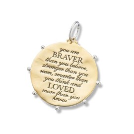 Palas Jewellery Women's Braver Than You Think Charm, Brass, 30 x 30 mm