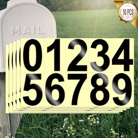 4 inch Black Mailbox Numbers Sticker (0-9, 5 Sets) Claasic Waterproof Self Adhesive Vinyl Numbers for Mailbox, Signs, Window, Door, Cars, Trucks, Home, Business, Address Number