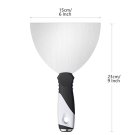 Mister Rui Putty Knife, 6 Inch Metal Putty Knife Scraper Tool for Wood, Stainless Steel Knife Paint Scraper with Hammer End, 6 Inch Paint Scraper Tool Taping Knife