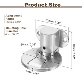 uxcell 2Pcs Magnetic Door Stopper, Silent Magnetic Floor Door Stop, Adjustable Floor Door Catch with Adhesive Tape and Screws Shock Absorbing for Bedroom Office Bathroom, Silver