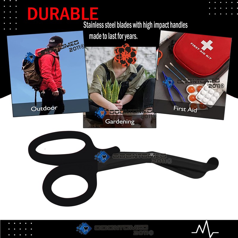 BLACK Fluoride Coated Trauma Paramedic EMT Shears Scissors 7.5" (ODONTOMED2011
