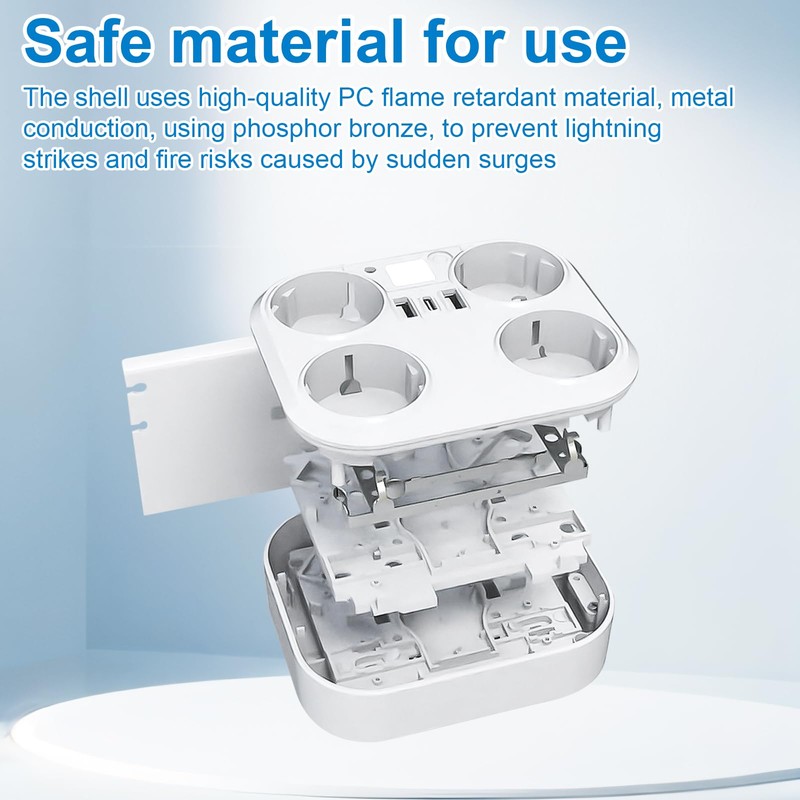 ELUBLU Multiple Socket, with Palette, Double Plug for Socket, Power