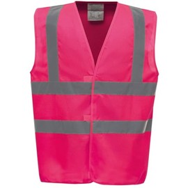 Brook Hi Vis UK Premium Yoko Pink Ladies & Women’s Hi Vis Hi Viz Safety Vests Waistcoats - Reflective Work Wear, Events & Road Safety, Alpha, M, Regular, Regular, Standard, Pink