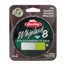 Berkley Whiplash8, Fishing Line, Superline, , Predator Fishing, Pike, Perch, Zander, Trout, Unisex, Moss Green, 0.18mm | 23.3kg | 51lb | 165yd