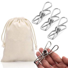 FUXINGONE 40PCS Pinzas para Ropa De Acero Inoxidable, Pinzas para Ropa Tendedero, Toallas, Calcetines, Ropa Interior, Fotos, Cocina, Exterior