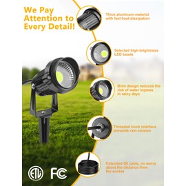 OurLeeme Spot Lights Outdoor - 6W 120V Waterproof Outdoor Spotlight for Yard Landscape Lighting, Mini LED Spotlight Uplighting Indoor Plant Spotlight, Accent Lights for Outdoor (Cool White)