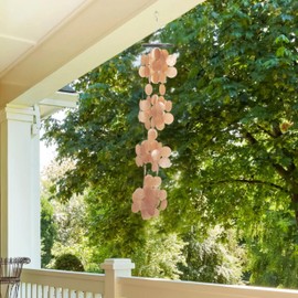 Woodstock Wind Chimes for Outside, Outdoor Decor, Garden and Patio Decor, Capiz Waterfall Wind Chime, 40'' Summer Marigold Wind Chimes (CWSM)