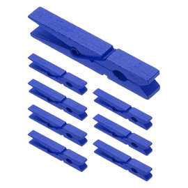 PATIKIL 2.8" Wooden Colored Clothes pins, 100 Pcs Colorful Wooden Clothes Clips Strong Grip Photo Clips for Pictures Hanging Clothes Photos Decorative Crafts, Blue