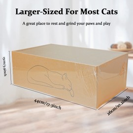 Kidding Pets 5 Packs in 1 Cat Scratch Pad with Box for Indoor Cats, Larger-Sized Durable Recyclable and Reversible Cardboard Cat Scratching Pad for Rest and Play