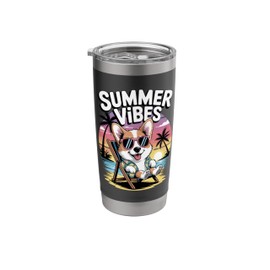 Funny Summer Corgi Beach Dog Vacation Stainless Steel Insulated Tumbler