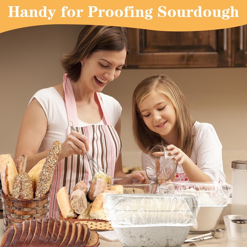 Plastic Shower Caps for Sourdough Bread, 200 Pcs Bowl Covers