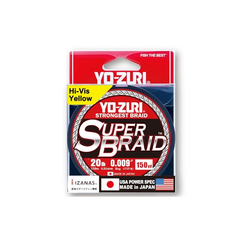 Yo-Zuri Super Braid 150 Yard Spool High Vis Yellow 20LB