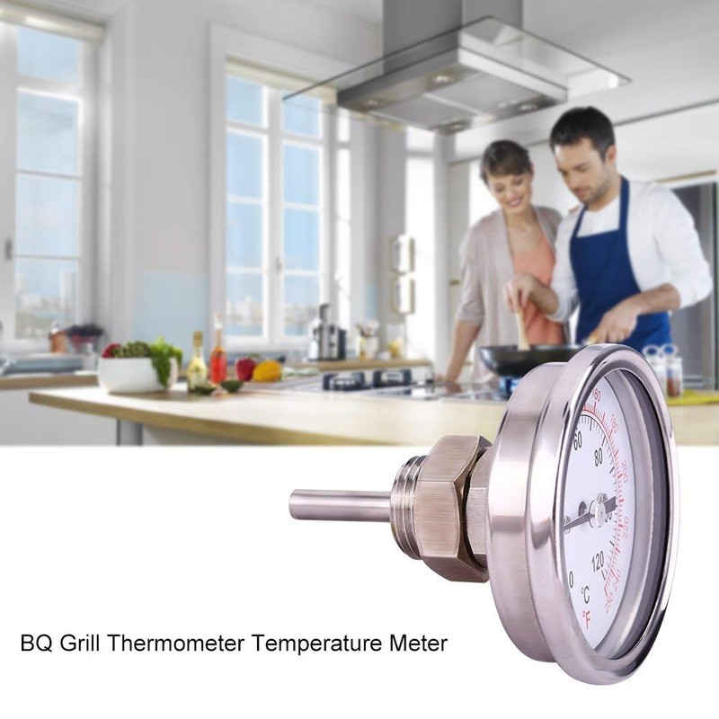 Fdit Stainless Steel BBQ Thermometer Grill Charcoal Grill Smoking Temperature