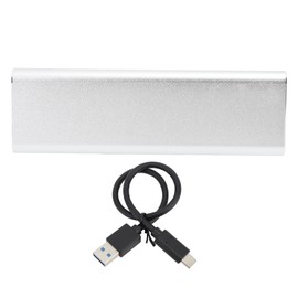 SSD Enclosure M.2 Nvme PCIE NGFF SATA Type C USB 3.1 Gen 2 Portable Aluminum Alloy Solid State Drive External Enclosure Silver with Type A to Type C Cable