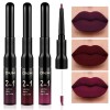 evpct 3Pcs Dark Deep Red Purple Plum Black Cherry Lip
