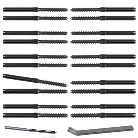 Deck Man Left&Right Handed Thread Lag Screws for 1/8" Decking Cable Railing Kit/Hardware, Non-Turnbuckle System (10, Black, 1/8")
