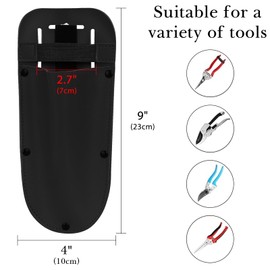 2pack Garden Pruner Tool Holster with Belt Clip, Utility Gardening Shears Sheath, Multitool Plier Pouch Suitable for Hand Pruners, Pliers, Scissors, and More (Black)