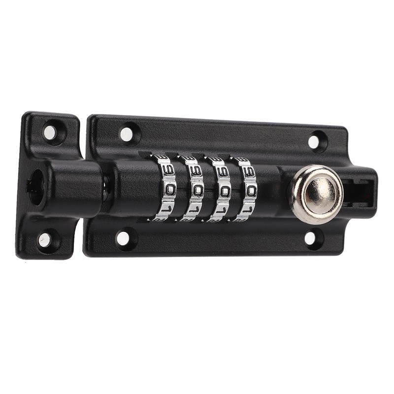 Combination Latch Lock 4 Digit Black Anti Theft Waterproof for