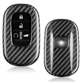 T-carbon Key Fob Cover Compatible with Honda,Real Carbon Fiber Key Case fits for Honda Civic Type R Accessories,fits for Accord Civic HR-V CR-V Pilot Sport Accessories,Silver Black