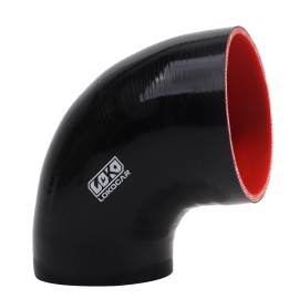 LokoCar Silicone Hose 3.5" To 4" Inch 90° Degree Reducer  89mm-102mm Pipe Coupler Black