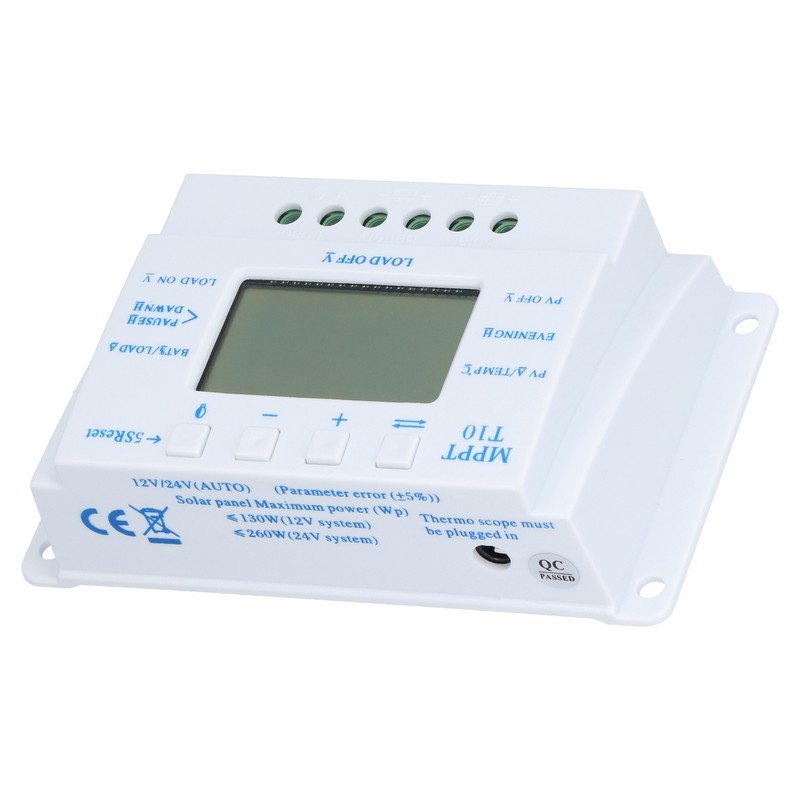 10A 12/24V MPPT PWM Solar Charge Controller with LCD Display