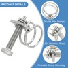 PATIKIL 16-19mm Adjustable Double Wire Hose Clamp 10pcs 304 Stainless