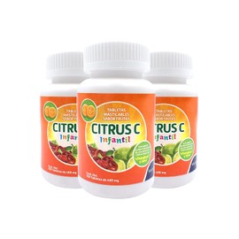 Michelson Pharma - CITRUS C Infantil - tabletas masticables sabor a frutas, adicionado con vitamina C. 3 PACK                                         
