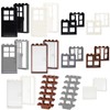 Cabeeskii Building Blocks Accessories, 50 Pieces Doors and Windows Set,