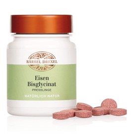 BÄRBEL DREXEL® Eisen Tabletten, Hoch Bioverfügbares Eisen Bisglycinat (Eisen 2 Oxid) + Natürliches Vitamin C (96 Stk) 100% Vegane Herstellung Deutschland Blutbildung Eisen II Eisenmangel
